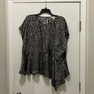 Beautiful printed MK blouse. Satiny feel.